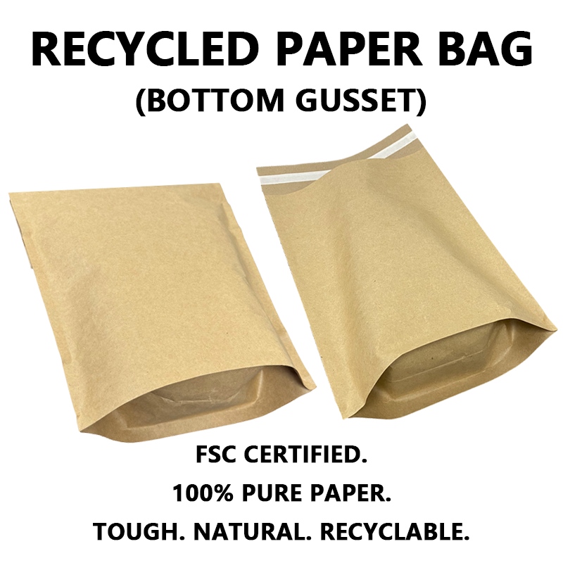 Custom Recycled Kraft Paper Mailer with Bottom Gusset Helps Brands Achieve Sustainable Packaging Goals
