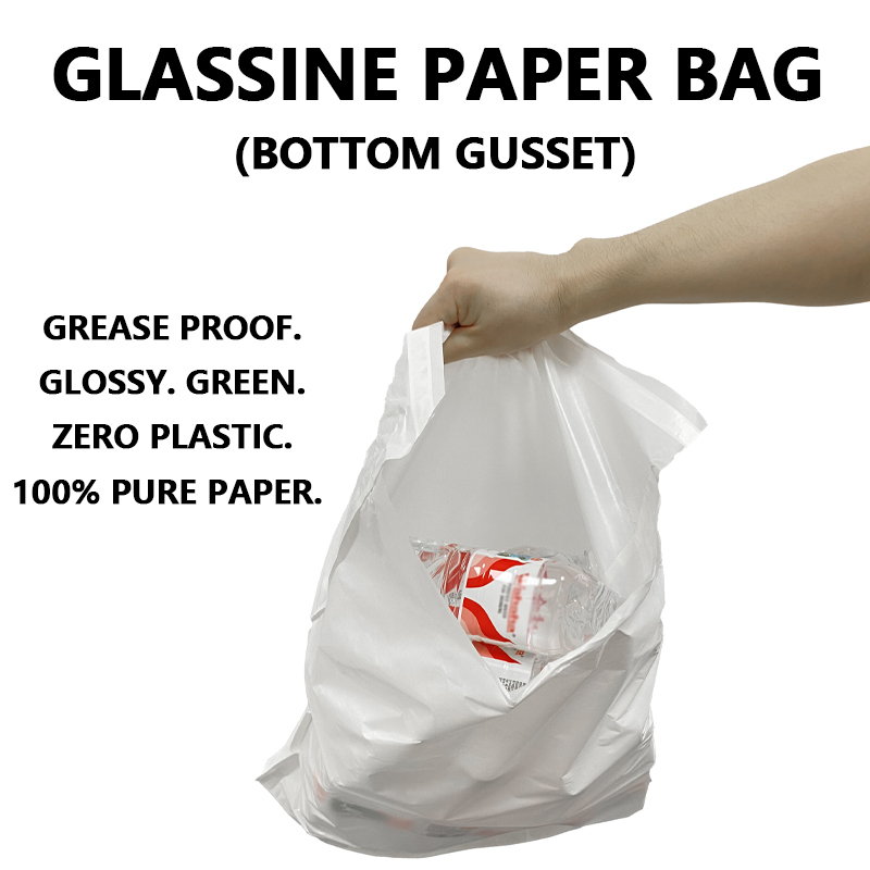 Custom Bottom Gusset Glassine Paper Bag