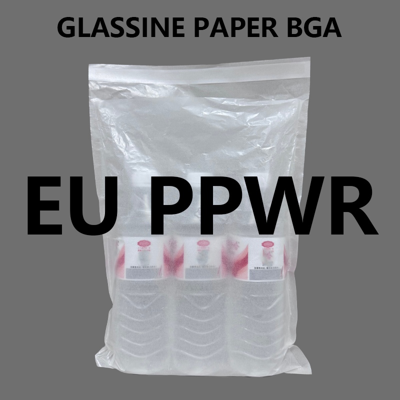 EU PPWR Ready Custom Glassine Paper Bag 100% Pure Paper Plastic Free Packaging