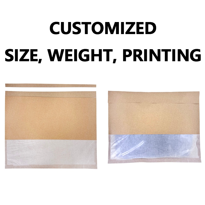 Custom recycled paper mailer with transparent glassine window