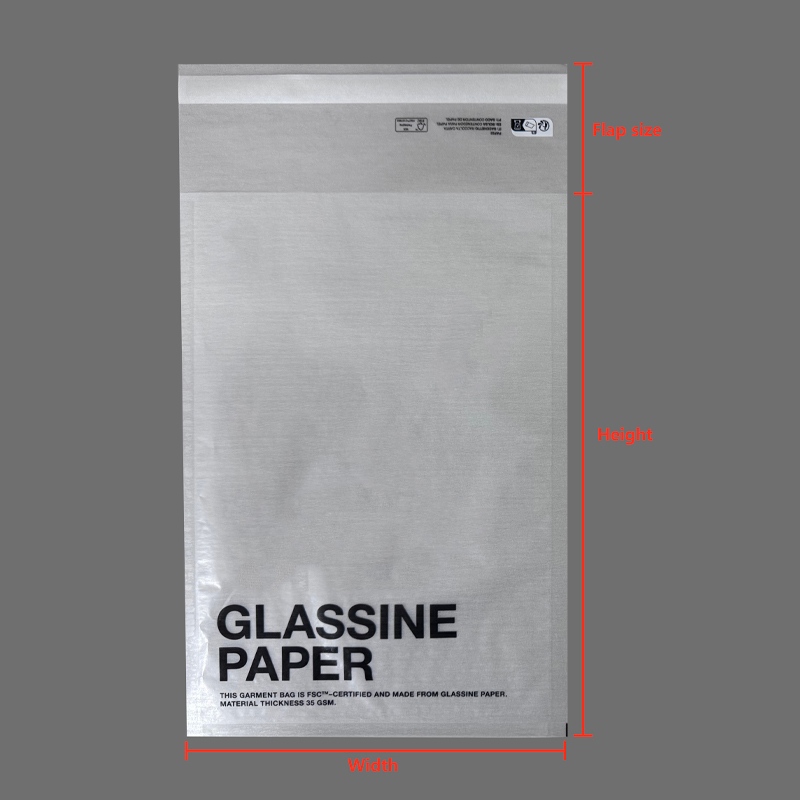 35gsm glassine bag showing garment visibility through packaging