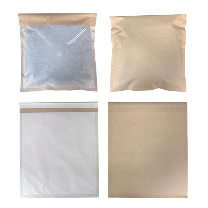Custom recycled paper bag with adhesive flap closure