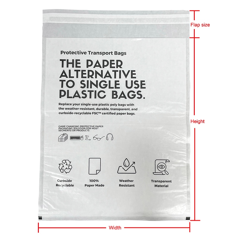 Clear glassine paper bag showing packaged product visibility