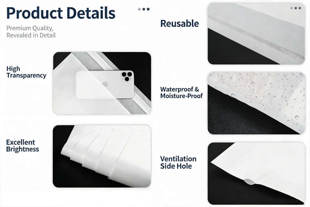 High transparency glassine paper packaging with glossy paper surface and smooth finish